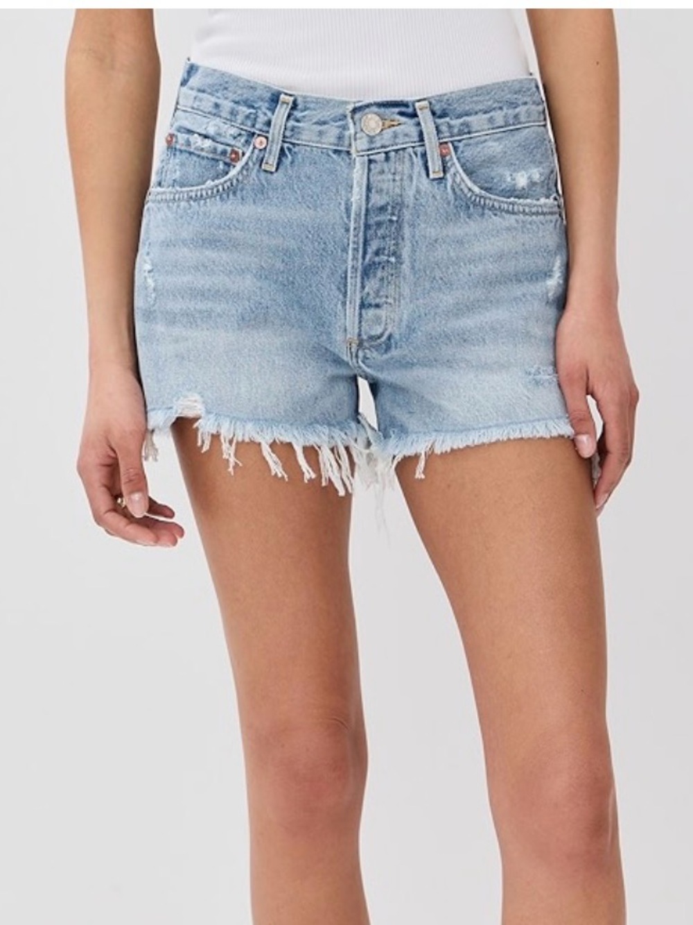 Agolde Parker Vintage Distressed Cut Off Denim Shorts